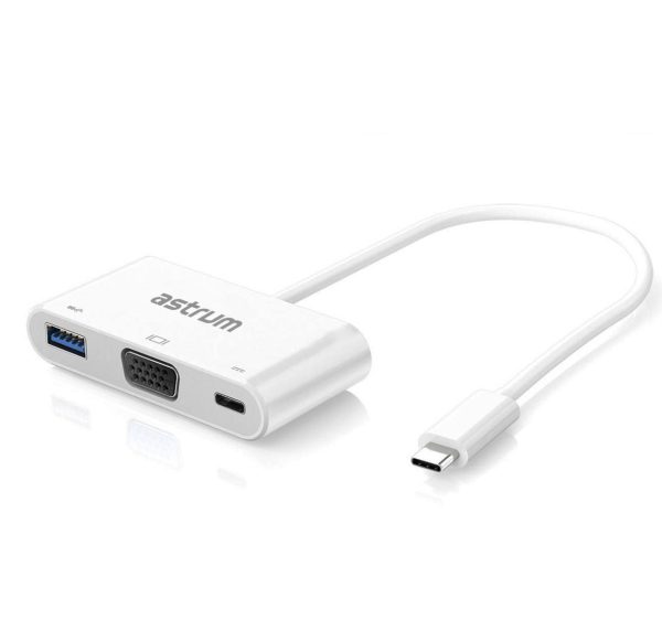 DA610 USB C 3-in-1 VGA Multiport Adapter, VGA USB-A USB-C PD ports