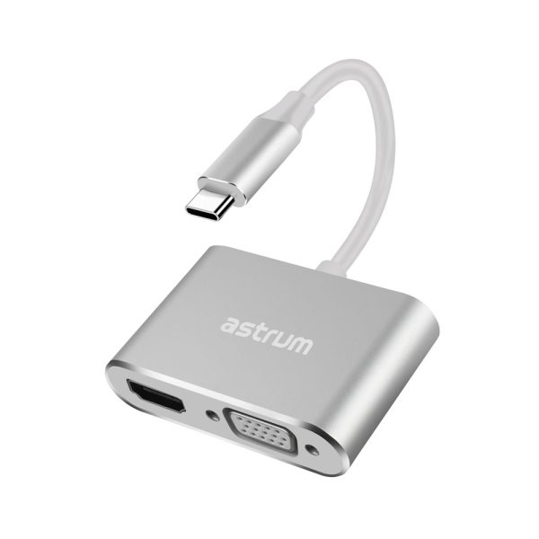 DA660 USB-C to VGA + 4K HDMI Adapter