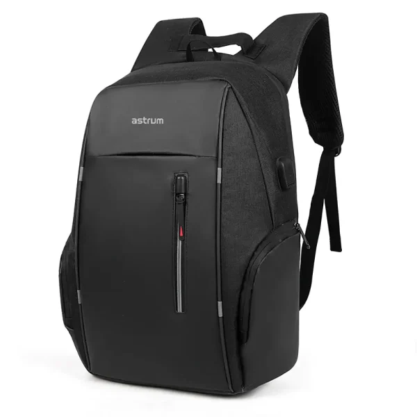 LB210 15 PU + Nylon Laptop Backpack with USB - Black"
