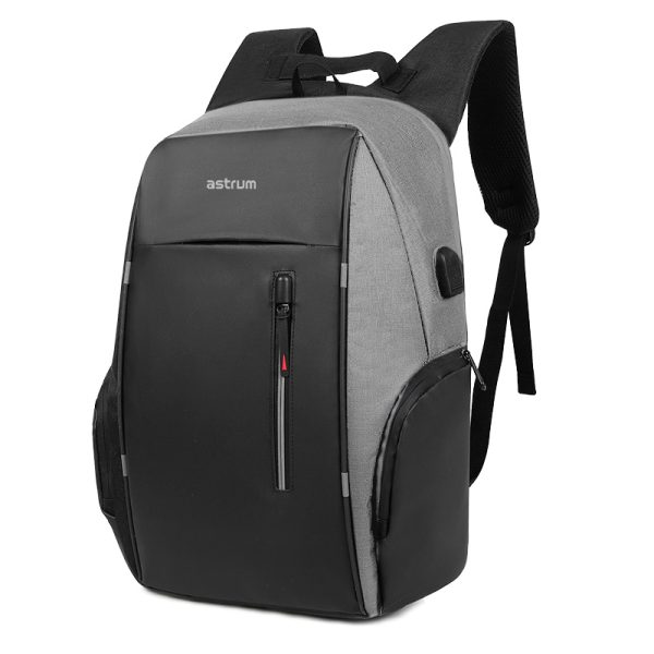 LB210 15 PU + Nylon Laptop Backpack with USB - Grey"