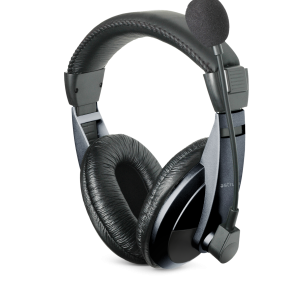 Headset Fixed Mic Large Cup Black - HS220