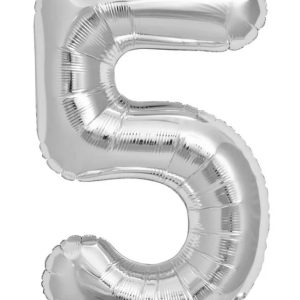 Casey 102cm Silver Balloon Number.5 Retail Packaging No