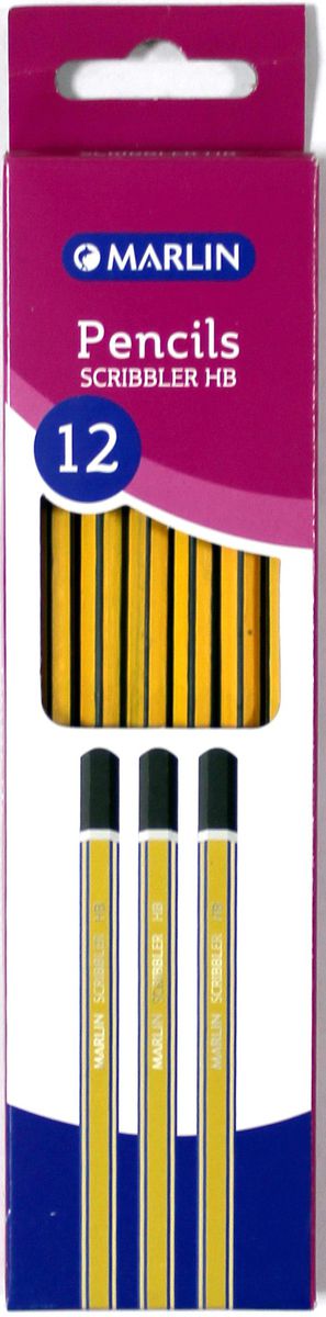 Marlin Scribblers HB end dipped pencil Blue and Yellow