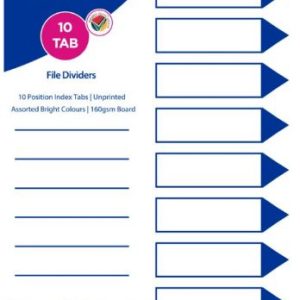 Marlin Bight Board File Dividers/ Indexes 10 Position