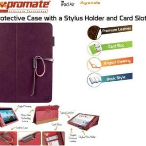 Promate Agenda Premium Protective Leather Case with Stylus