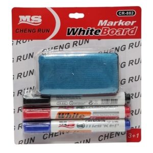 Brainware 3 x Whiteboard Markers and Cleaner Pack