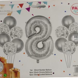 Casey 13pc Silver and White Balloon Set Nr.8