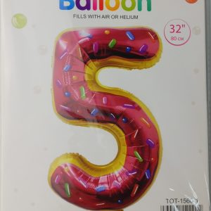 Casey 102cm Donut Balloon Number.5 Retail Packaging No