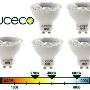 Luceco GU10 5W Natural White 5 Pack LED 370 Lumens