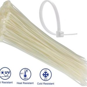 Noble 4.8 x 300mm Pack of 100 White Nylon Cable Ties