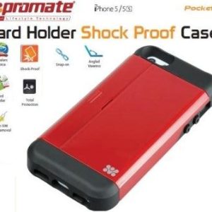 Promate Maroon Pocket iPhone 5 Shock Proof rubberized case