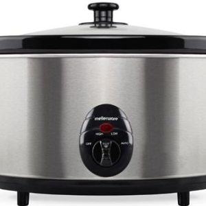 Mellerware Slow Cooker Stainless Steel Brushed 6.5L 320W