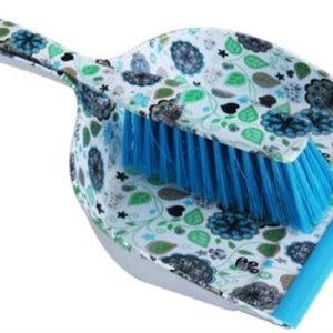 Totally Dust Pan Broom Set White Floral Design