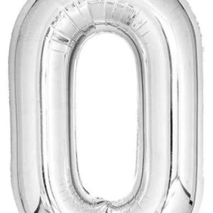 Casey 102cm Silver Balloon Number 0