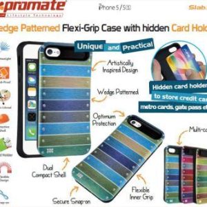 Promate Green Slab iPhone 5 Wedge Patterned FlexiGrip Case
