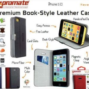 Promate Red Tava 5C Book Style Flip Case