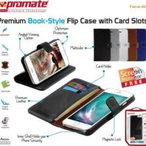Promate Brown Tava-i6 Premium Book-Style Flip Case